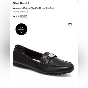 Giani Bernini Dailyn Slip On Driver Black Leather Loafers